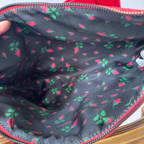 Betsey Johnson quilted hearts red Wristlet Cosmetic Bag purse oversized large - Picture 6 of 6